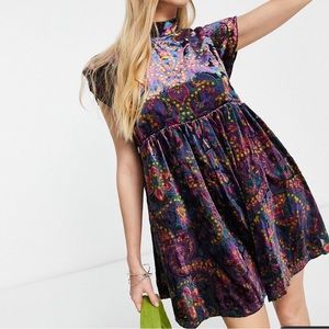FREE PEOPLE ALL THE TIME VELVET MINI DRESS LARGE